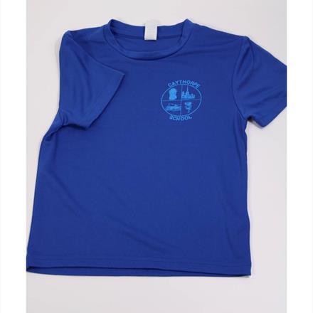 Caythorpe School Royal Blue P.E T Shirt with Logo Age 3-4