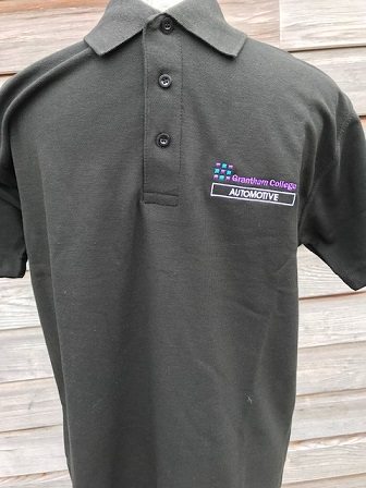 Black Polo Shirt with Automotive Logo