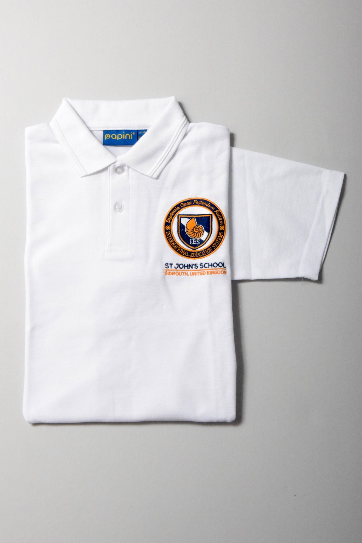 White Polo Shirt with School Badge (Unisex)