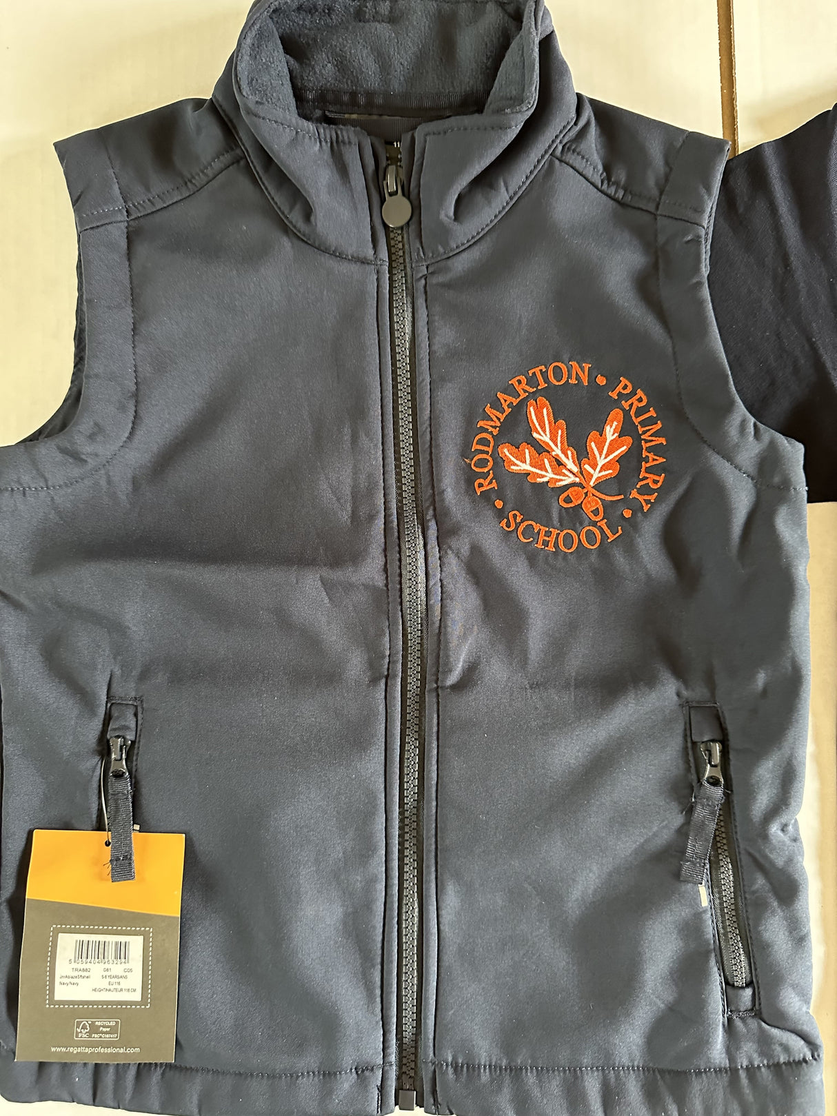 Rodmarton Primary School Navy Gilet with school logo