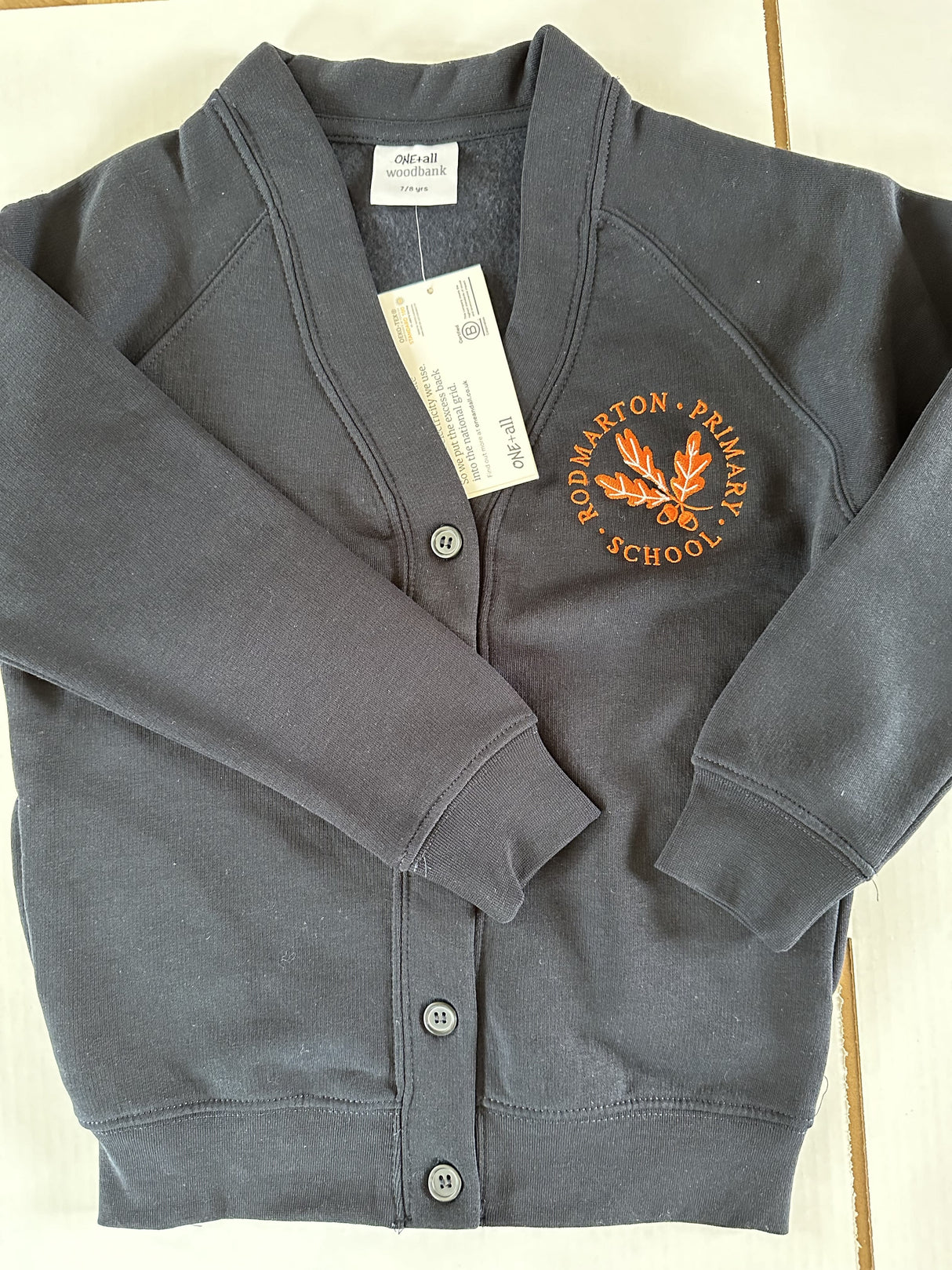 Rodmarton Primary School Navy Cardigan with school logo