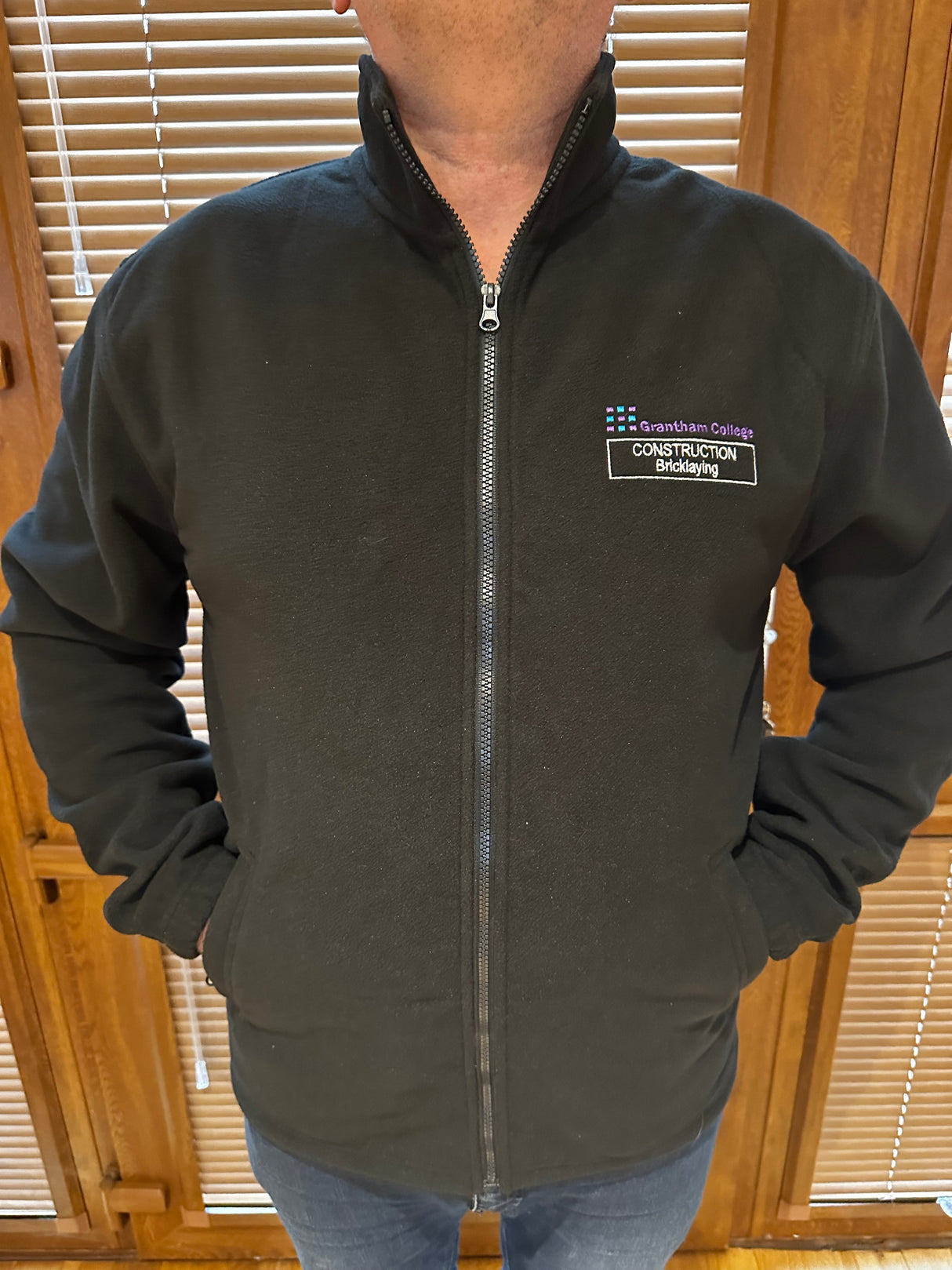 Black Full Zip Fleece Jacket for all Construction Courses