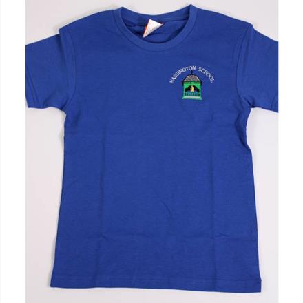 Royal Blue T Shirt With School Logo