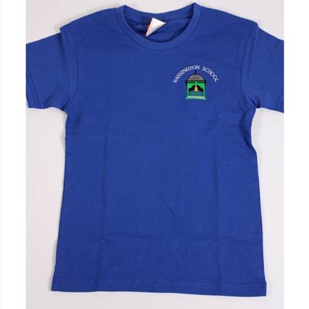 Royal Blue T Shirt With School Logo