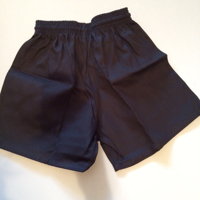 Black Cotton P.E Shorts