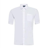 White Short Sleeve Regular Fit School Shirts - Twin Pack