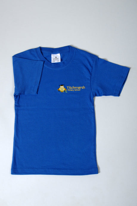 Royal Blue T Shirt with School Logo