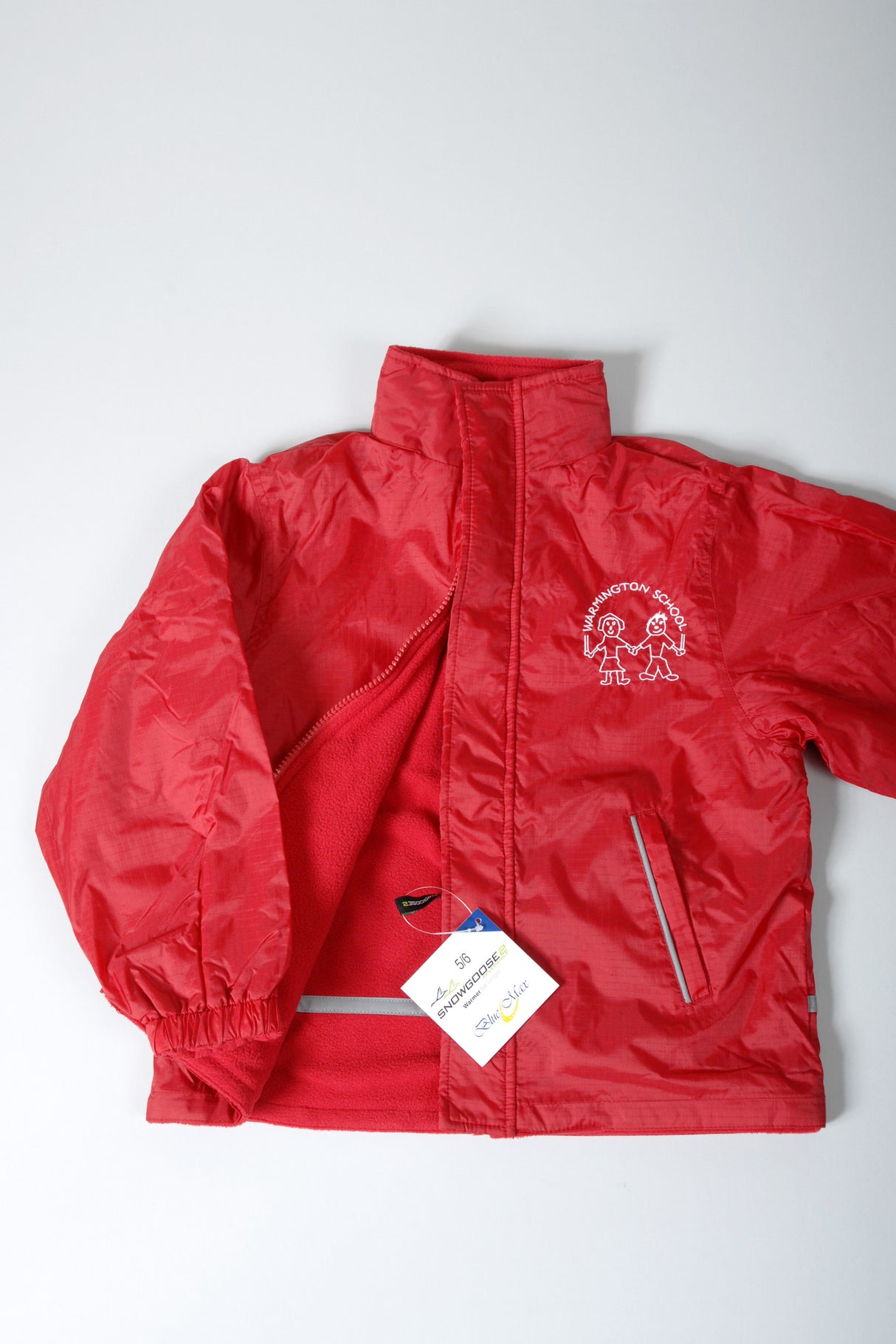 Red Waterproof Jacket with School Logo