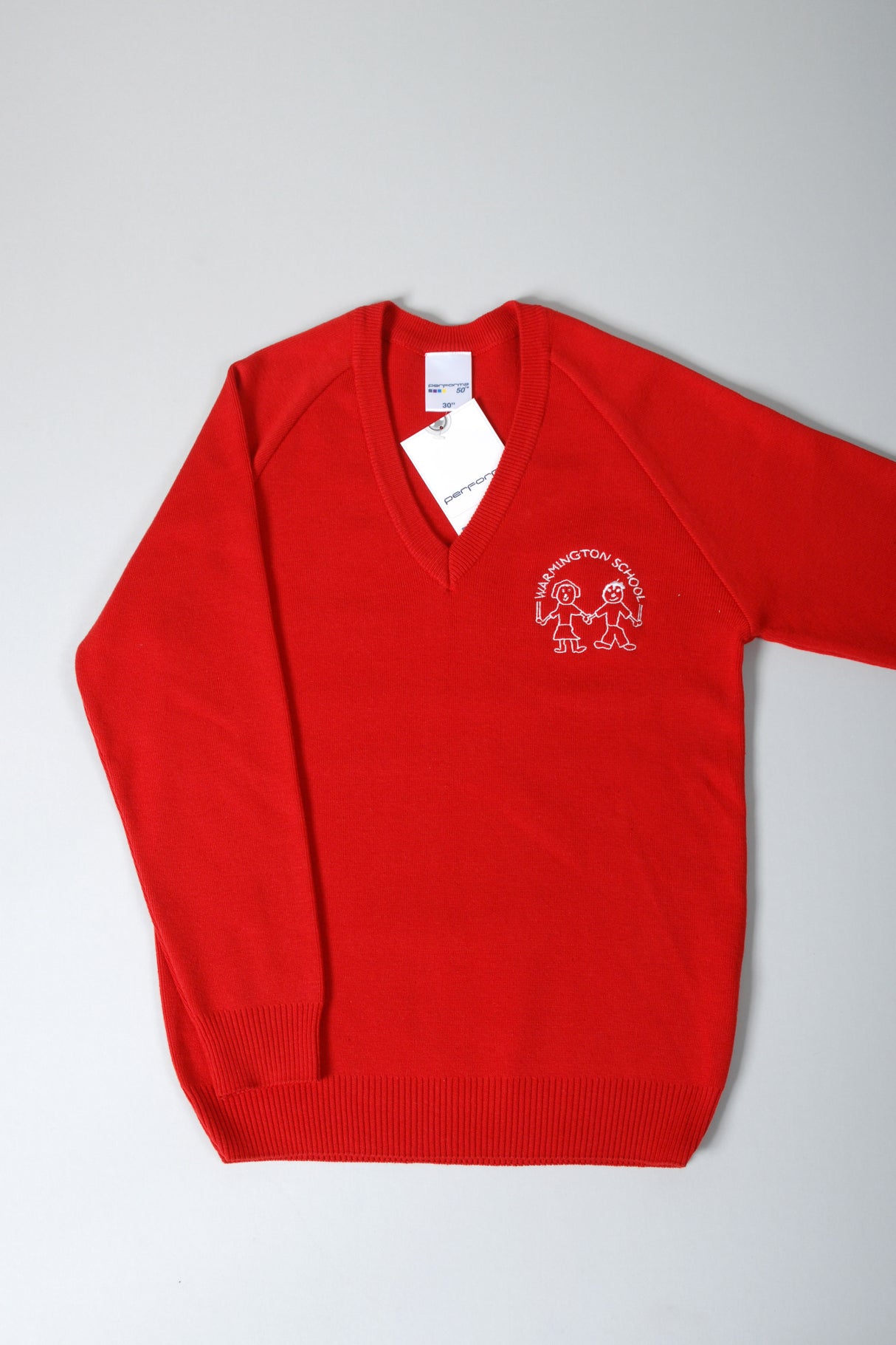 Red Knitted V Neck Pullover (Years 5 & 6 only)