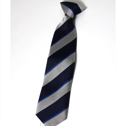 Princecroft Royal/Navy/Silver Stripe Clip On Tie