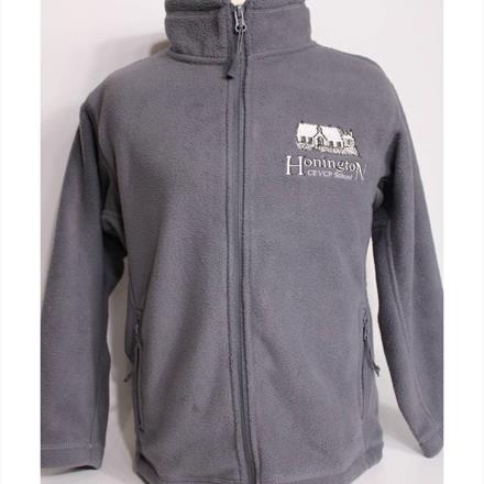 Honington School Grey Full Zip Fleece With Logo