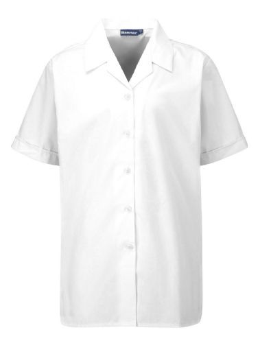White Revere Collar Short Sleeve Blouses (twin pack)