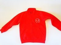Red Zipped Hooded P.E. Sweatshirt with Logo Front & Back